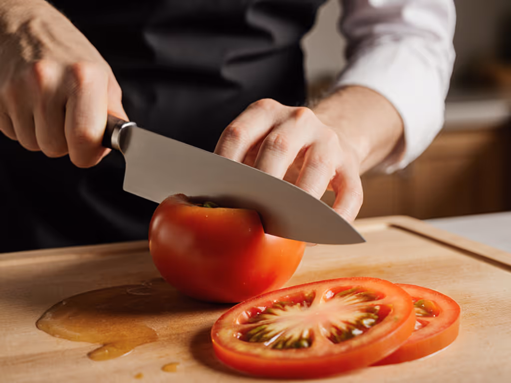 home_cook_testing_knife_sharpness_on_tomato
